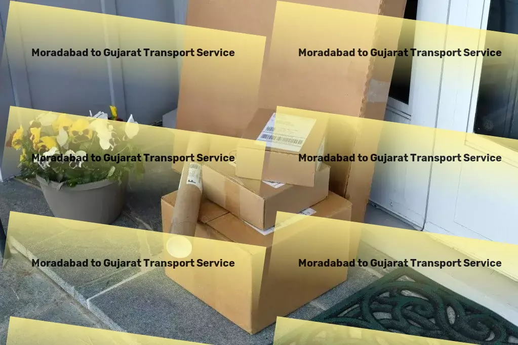 Moradabad to Gujarat Bike Transport And Scooty Courier Customized logistic strategies for unparalleled efficiency in India. - High-speed goods transport